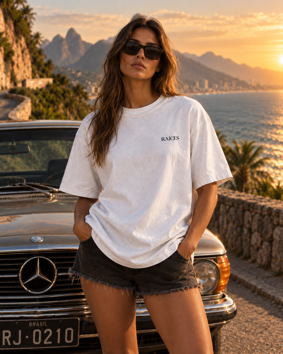 RAÍCES ADICTO A LA VIDA Heavy Oversized Tee – Lifestyle- und Produktaufnahme 3