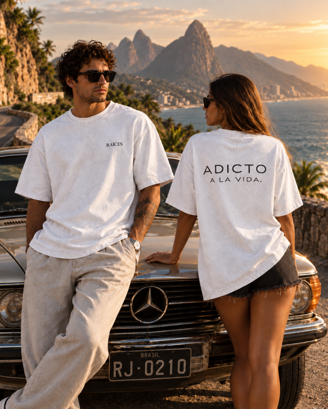 RAÍCES ADICTO A LA VIDA Heavy Oversized Tee – Lifestyle- und Produktaufnahme 1