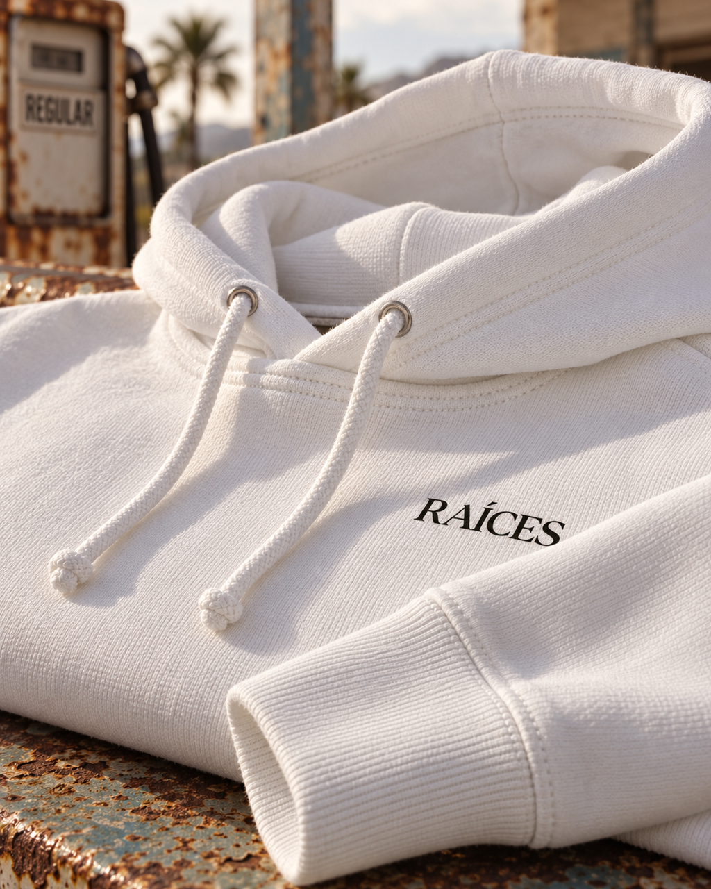 RAÍCES SUDAMÉRICA Essential Hoodie – Lifestyle- und Produktaufnahme 5