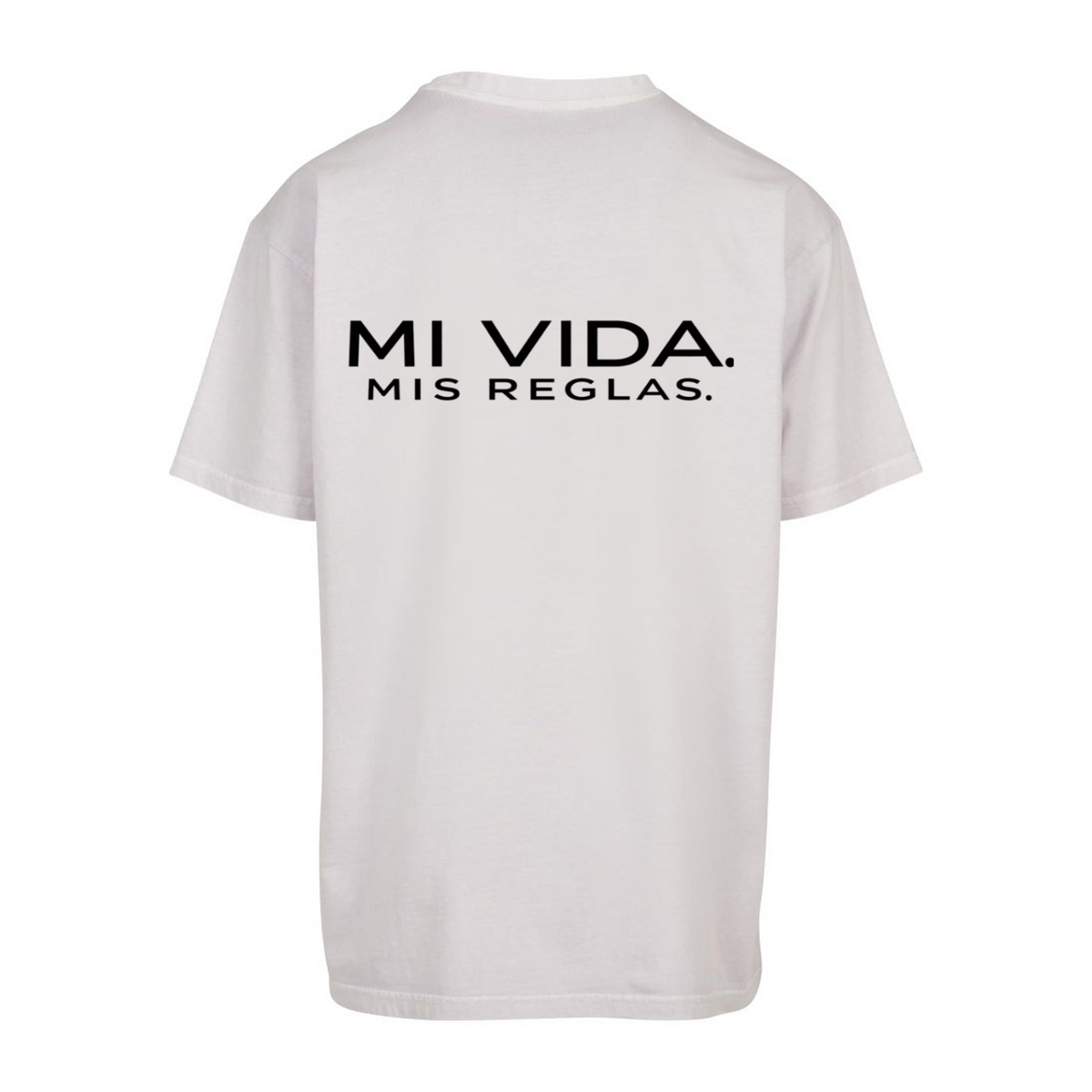 RAÍCES MI VIDA. MIS REGLAS. Heavy Oversized Tee – Produktmockup 2